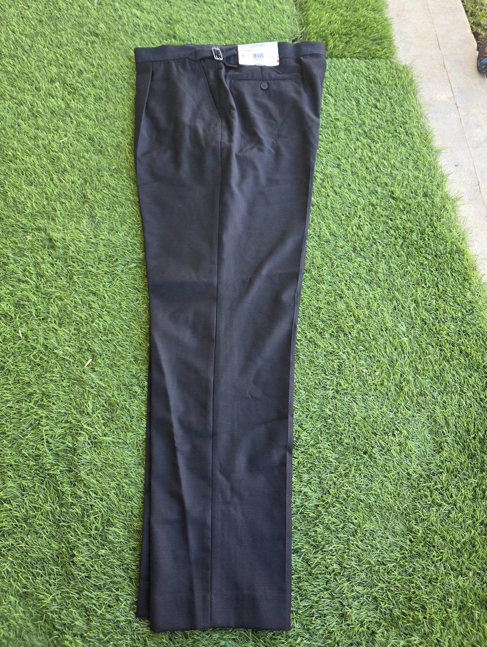 NWT Calvin Klein Black Slim Fit Dress Pants 40x32 Men's Flat Front Side Adjuster